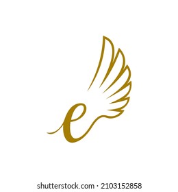 wing letter E logo design concept. vector illustration.