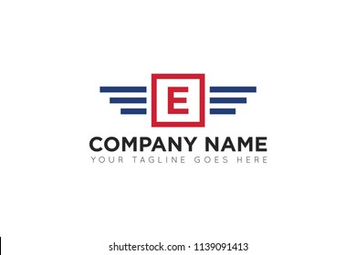 wing letter e logo, icon, symbol
