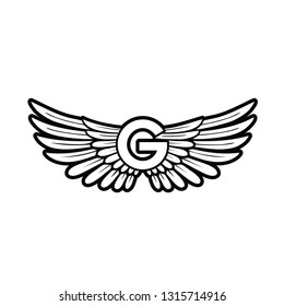 Wing with Letter G illustrations and logo