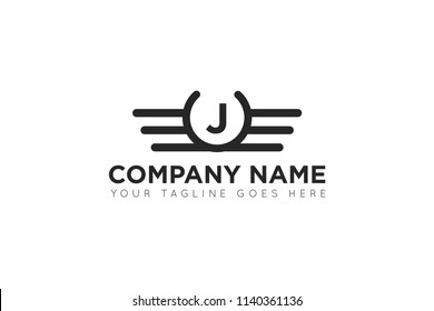 wing letter j logo, icon, symbol