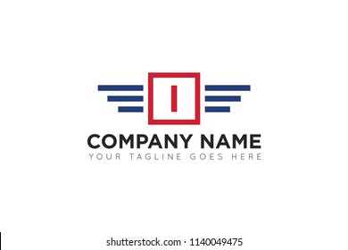 wing letter i logo, icon, symbol
