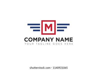 wing letter m logo, icon, symbol