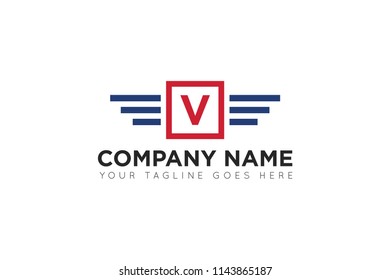 wing letter v logo, icon, symbol