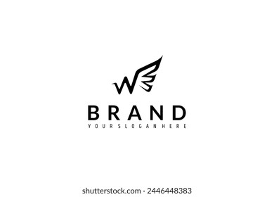 Wing letter W creative logo concept