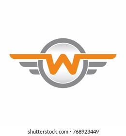 wing Letter W logo
