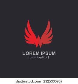 Wing letter w logo vector image
