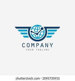 wing line art illustration logo design