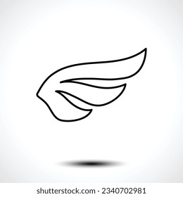 Icono de línea de alas. Ilustración del vector