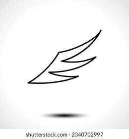 Icono de línea de alas. Ilustración del vector