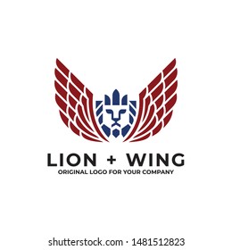 Wing and Lion logo design can be used as symbols, brand identity, company logo, icons, or others. Color and text can be changed according to your need.
