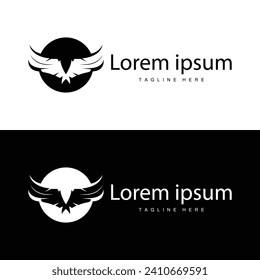 Wing logo black silhouette design simple minimalist bird wings vector illustration template