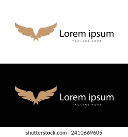 Wing logo black silhouette design simple minimalist bird wings vector illustration template