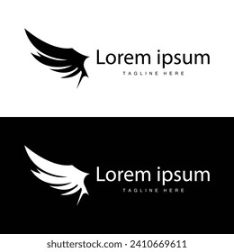 Wing logo black silhouette design simple minimalist bird wings vector illustration template