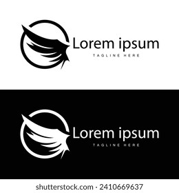 Wing logo black silhouette design simple minimalist bird wings vector illustration template