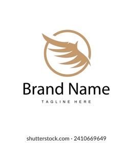 Wing logo black silhouette design simple minimalist bird wings vector illustration template