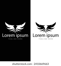 Wing logo black silhouette design simple minimalist bird wings vector illustration template