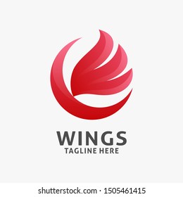 Wing logo design in circle concept