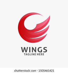 Wing logo design in circle concept