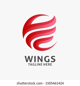 Wing logo design in circle concept