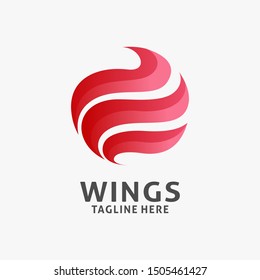 Wing logo design in circle concept