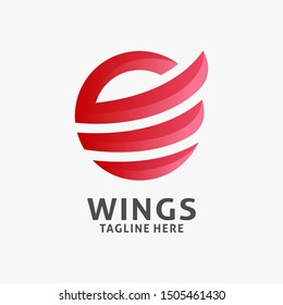 Wing logo design in circle concept
