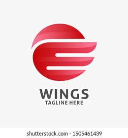Wing logo design in circle concept