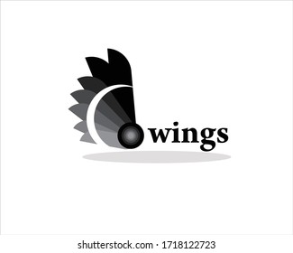 wing logo design with a combination of shades of black to gray
