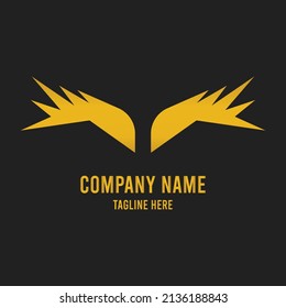 wing logo design. Golden shapes and abstract symbols design concepts. Vector design icon logo template 