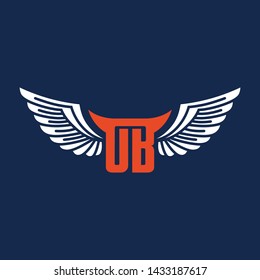 wing logo design with the letter OB
