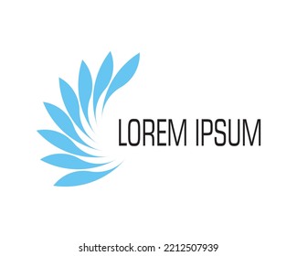 Wing logo design in light blue color suitable for your business.