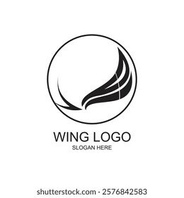 Wing logo design simple concept Premium Vector