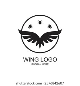 Wing logo design simple concept Premium Vector