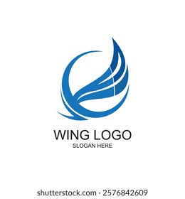 Wing logo design simple concept Premium Vector