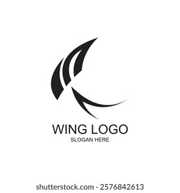 Wing logo design simple concept Premium Vector