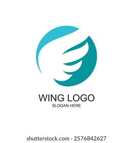 Wing logo design simple concept Premium Vector
