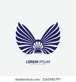 Plantilla de diseño del logotipo Wing. Emblema abstracto. Signo de negocio corporativo. Ilustración vectorial. logotipo de alas