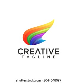 The Wing Logo Design Template for Corporate Simple and full color