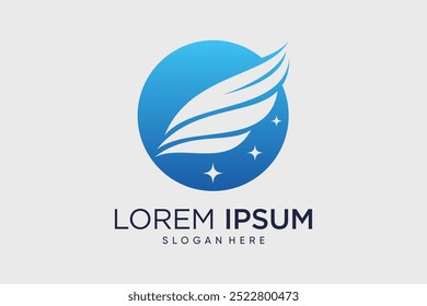 Wing logo design template with creative idea