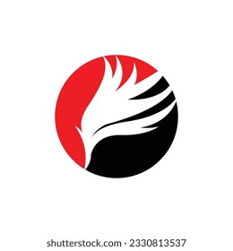 Wing Logo Design, Vector Eagle Falcon Wings, Beauty Flying Bird, Illustration Symbol