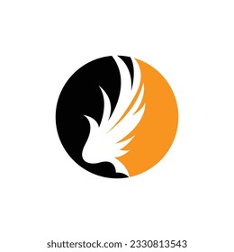 Wing Logo Design, Vector Eagle Falcon Wings, Beauty Flying Bird, Illustration Symbol