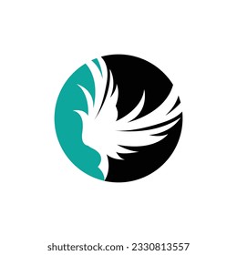 Wing Logo Design, Vector Eagle Falcon Wings, Beauty Flying Bird, Illustration Symbol