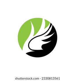 Wing Logo Design, Vector Eagle Falcon Wings, Beauty Flying Bird, Illustration Symbol