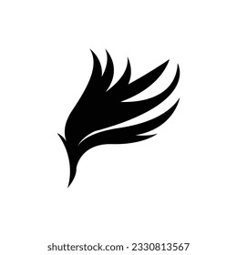 Wing Logo Design, Vector Eagle Falcon Wings, Beauty Flying Bird, Illustration Symbol