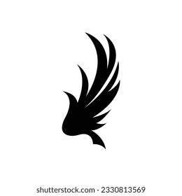 Wing Logo Design, Vector Eagle Falcon Wings, Beauty Flying Bird, Illustration Symbol