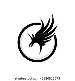 Wing Logo Design, Vector Eagle Falcon Wings, Beauty Flying Bird, Illustration Symbol