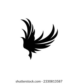 Wing Logo Design, Vector Eagle Falcon Wings, Beauty Flying Bird, Illustration Symbol