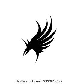 Wing Logo Design, Vector Eagle Falcon Wings, Beauty Flying Bird, Illustration Symbol