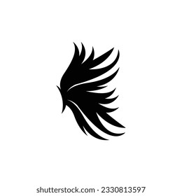 Wing Logo Design, Vector Eagle Falcon Wings, Beauty Flying Bird, Illustration Symbol