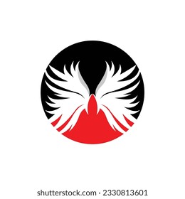 Wing Logo Design, Vector Eagle Falcon Wings, Beauty Flying Bird, Illustration Symbol