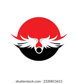 Wing Logo Design, Vector Eagle Falcon Wings, Beauty Flying Bird, Illustration Symbol